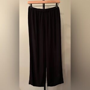 Eileen Fisher Black Wide-Leg Elastic Waist Pants